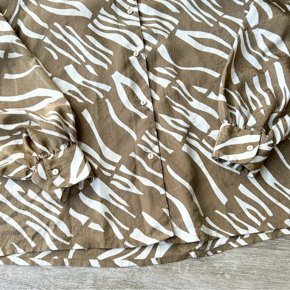 Vintage Rino Rossi Brown Zebra Print Blouse - Picture 7 of 15